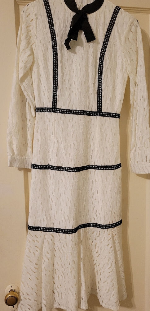 White lace midi dress, size 2